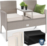 KESSER® Polyrotan tuinbank - Weerbestendig - Inc. Kussens - Grijs